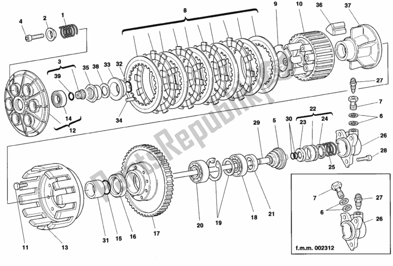 Todas as partes de Embreagem do Ducati Supersport 900 SS 1994